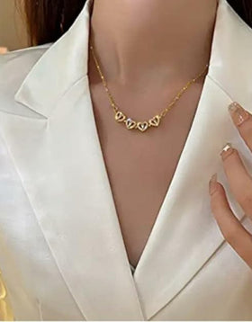 Gold Plated Stylish Necklace (Pack of 1)